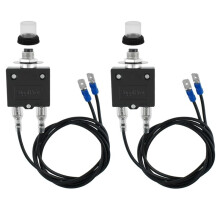 3 AMP & 5 AMP Push Button Manual Reset Circuit Breaker,Auto Trip Thermal Circuit Breaker 18AWG Wires and Waterproof Cap