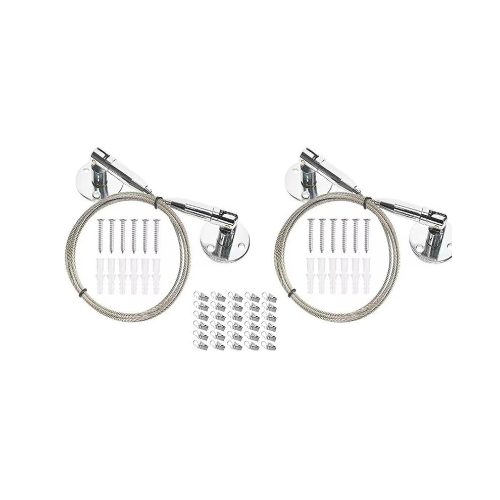 Kids Artwork Display System - 6.5 Ft Adjustable Self-Locking Wire With 30 Clips For Art,Curtains,And More 4712673036700