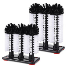 2 Pack Water Bottle Cleaning Brush Two Size with Suction Base Glass Cup Washer 3  Bristle Brush for Bar Beer Cup