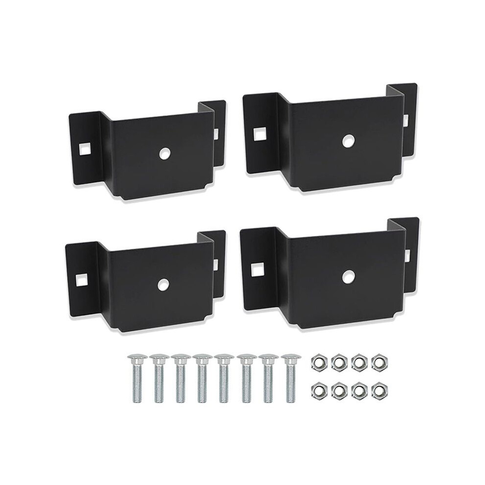 4Pcs Trailer Stake Pocket Bracket For 2Inch X 4Inch Lumber,Utility Trailer Pocket For Trailers & Trucks Trailer Bracket Black 6131180437974