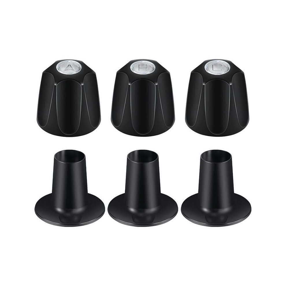 Black Shower Knob 3 Piece Replacement, For Price/Pfister Verve Tub Shower Handle, 3 Faucet Handle Trim Kit 6031368520828