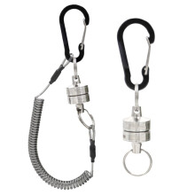 Outdoor Stainless Steel Magnetic Rope Retractable Rope Hanging Buckle Mountaineering Buckle Wire Rope Keychain Lanyard