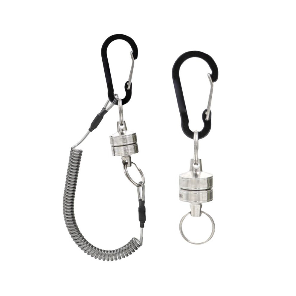Outdoor Stainless Steel Magnetic Rope Retractable Rope Hanging Buckle Mountaineering Buckle Wire Rope Keychain Lanyard 4712680508849