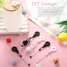 12 St. Beadable Cup Charm Tumbler Halm Berlock Blank Bar Kompatibel, Passar Standard Sugrör Smycken Presenttillverkning Blank B