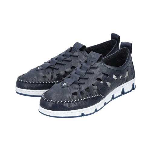 Rieker Mocassin Cuir Rieker Massa - Bleu 2