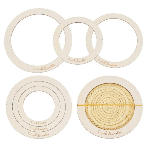6Pcs Round Macrame Cutting Molds Wooden Macrame Cutting Tool Macrame Wall Hanging Tool  Cutting Template 2