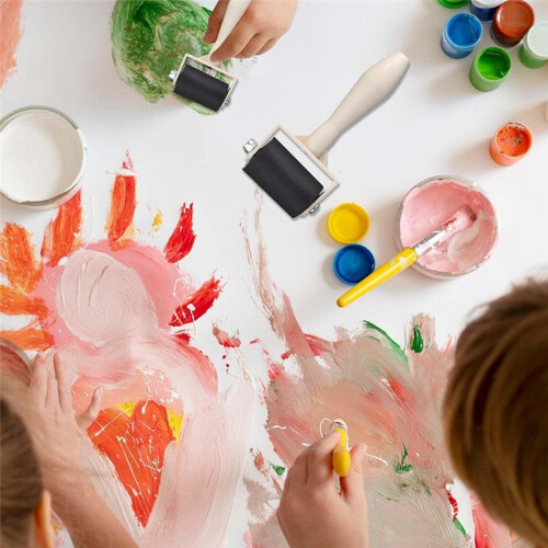 15 Pcs Rubber Brayer Roller Bulk, Small Printmaking Brayer Rollers Versatile Plastic Relief Printing Roller 2