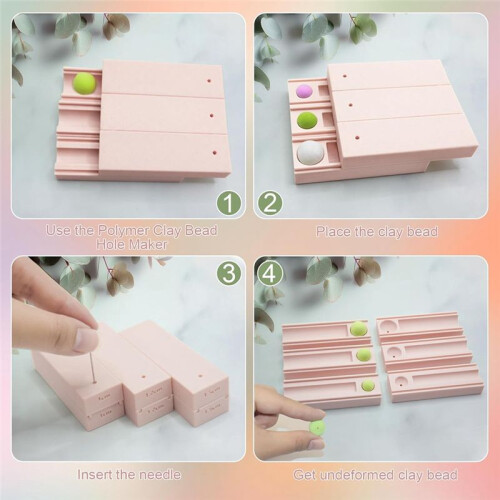 Clay Bead Hole Maker Polymer Clay Earring Tool Piercing Tool Kit Clay Molds for Jewelry