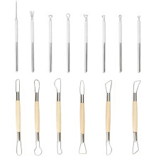 14 PCS Clay Pottery Sculpting Tools Set, Pottery Trimming Tools,Carving Art Polymer Clay Tools, for Ceramic Wax Carving