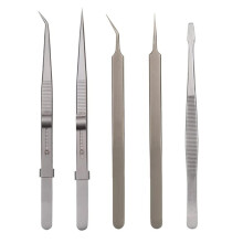 5Pcs Tweezers Set, Anti-Static Stainless Steel Long Tweezers Kit for Electronics, Laboratory Work,Jewelry-Making,
