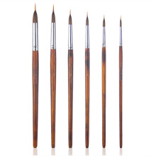 Watercolor Brushes Set,6Pcs Extended-Needle Point Brushes Synthetic Extra Long Pinhead Brush for Watercolor Gouache