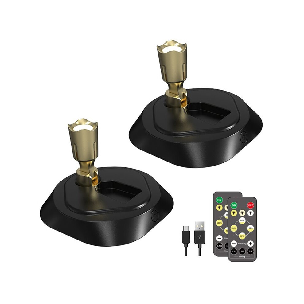 2 Set Wireless Led Spotlight With Remote Control, Timer, And Adjustable Brightness For Indoor Lighting 6031982887796