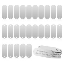 25 Pack Stainless Steel Engraving Blanks Tags for DIY Crafts, Pet ID, and More