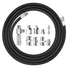 Set van 10 Airbrush-Adapters met 1,8 M Nylon Gevlochten Slang en Snelkoppelingen