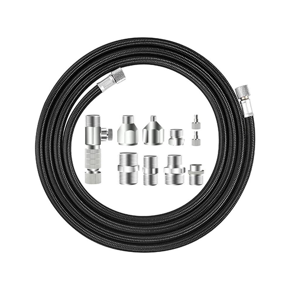 10Pcs Airbrush Adapter Set With 1.8M Nylon Braided Hose And Quick Release Disconnect Couplers 4713206219126