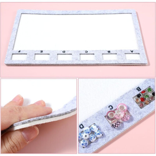 Large Rectangle  Bead Mat,  Beading Tray with Centimeter Alphabetic Scale Beads Pads for Crafts Jewelry Making 2