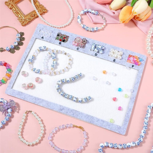Large Rectangle  Bead Mat,  Beading Tray with Centimeter Alphabetic Scale Beads Pads for Crafts Jewelry Making