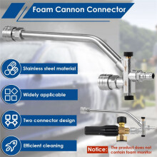 1/4inch Foam Cannon Dual Connector Stainless Steel 4000 PSI High Pressure Dual Foam Sprayer Good Sealing Attachment