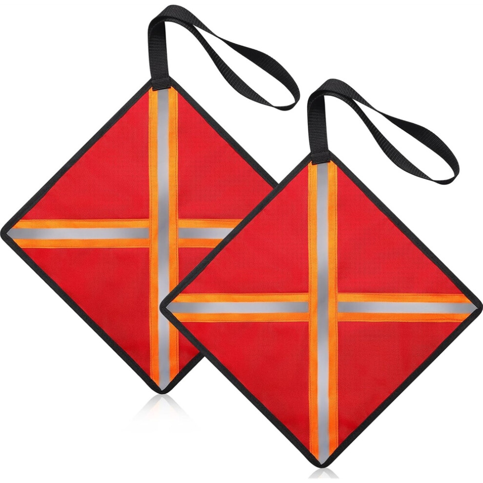 2Pack Safety Flags For Trucks, 12.6Inch Reflective Flag For Truck Loads, High Visibility Reflective Safety Flags Red 6031396534118