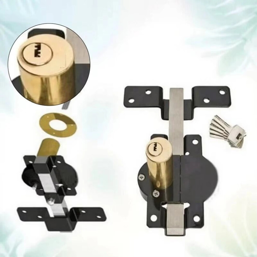 Barn Door Lock Double-Sided Sheds Lock Sliding Door With 5 Keys For Exterior Interior Backyard Shed Rv Fence 6132795412875