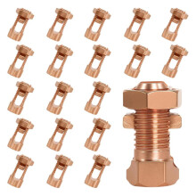 20PCS Split Bolt Connectors TJ-16,Copper Grounding Clamps Suitable for 6AWG/7AWG/8AWG Bare Wire Ground Bonding,Wire Lugs