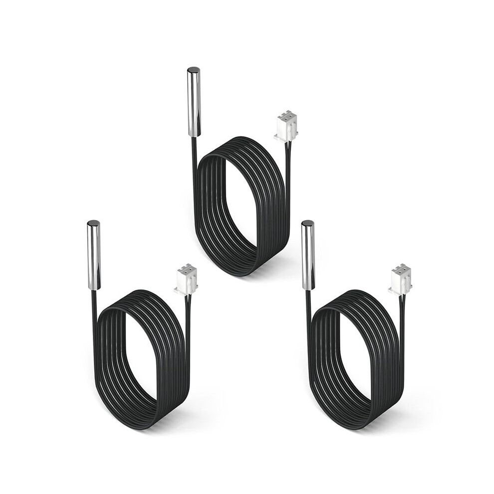 10K Temperature Sensor Probe 3-Pack, 1M Waterproof Ntc-Temp Sensor With Stainless Steel Housing 6132206268787