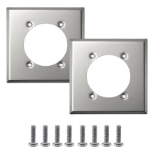 2-Pack Metal Outlet Cover Wall Plates for HBL9450A 14-50R, 2.48" Hole, Includes Screws