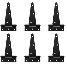 6 Bisagras en T Resistentes para Puertas de Granero de 2,2 mm de Grosor, con Tornillos.