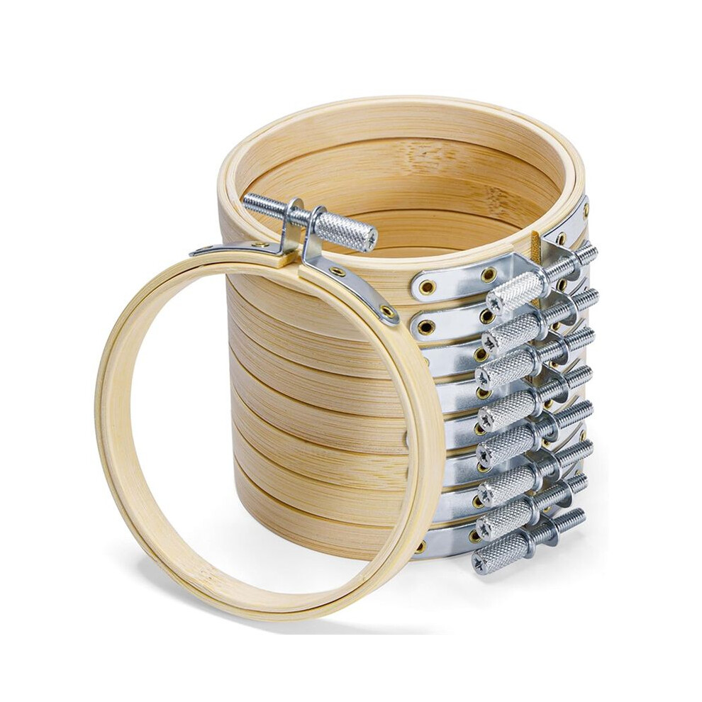 Tauoh 9-Piece Embroidery Hoops Set, 3 Inch Bamboo Stitch Hoops For Art Sewing, Home Decor 3 Inch