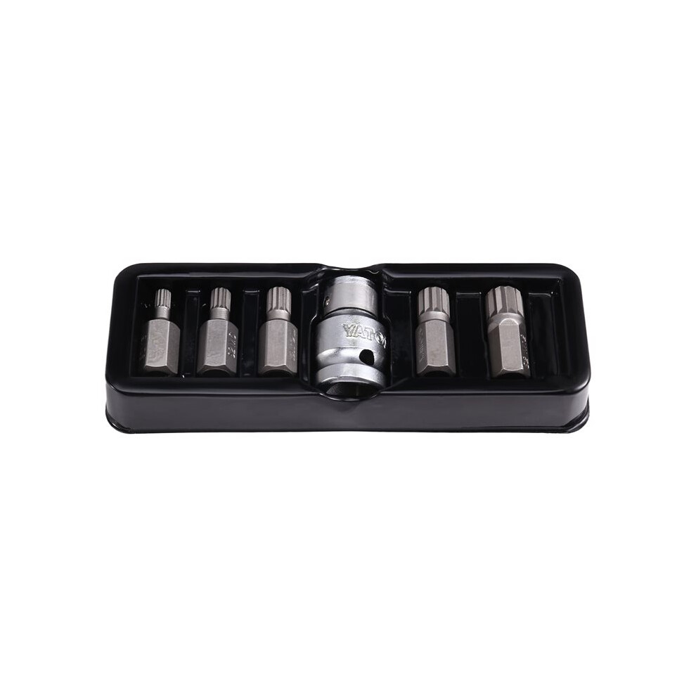 2024 New 7Pcs/Set 1/2" Conversion Sleeve 3/8" 10Mm Screwdriver Bit Set For Spline Torx Hex Ribe L30mm S2 0414 6033193048614