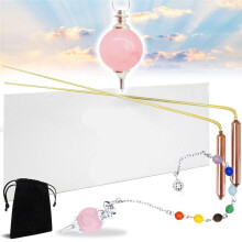 Dowsing Rods with Copper Handles Premium Quality Divining Rods - Dowsing Rose Cristal Quartz Pendulum Included