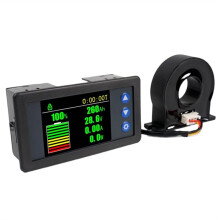 DC10-100V Battery Capacity Coulomb Meter Monitor Voltage Current Power Display Hall Sensor Coulomb Tester Voltmeter 100A