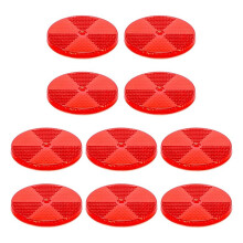 10 Pack Front Round Reflector for Driveway Fence Gate Posts Trailers Reflectors with Center Mounting Holes Red