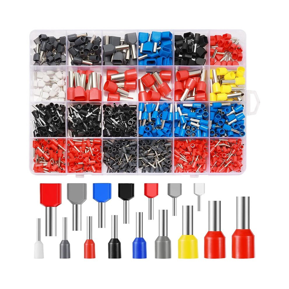 900Pcs Wire End Ferrules Kit,Insulated Wire End Ferrules Assortment,Twin Wire End Ferrules And Single- Ferrules Set 6031034958603