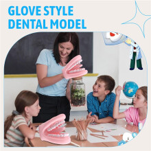 Mouth Puppet with Tongue Teeth Mouth Hand Puppet Dental Mouth Model with Toothbrush for Boy Girl Educational Tool
