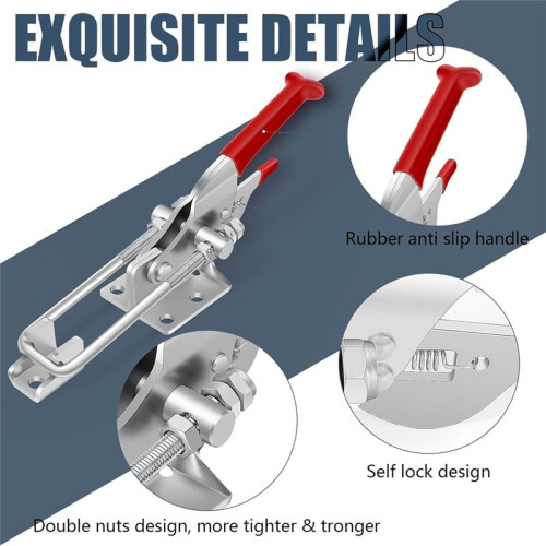 3 Pack Toggle  Clamp, Heavy Duty Latches, 2000Lbs Holding Capacity Adjustable  Lock, for Industrial EquiIpment 1