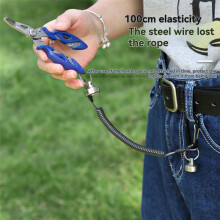 Outdoor Stainless Steel Magnetic Rope Retractable Rope Hanging Buckle Mountaineering Buckle Wire Rope Keychain Lanyard