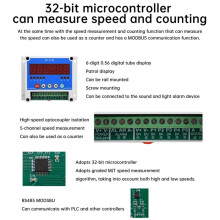 DC12-24V Contactloze Motorsnelheidsmeter, 5-Kanaals Toerenteller, Hall-Sensor, Stopmeter, RS485-Communicatie met MODSBU