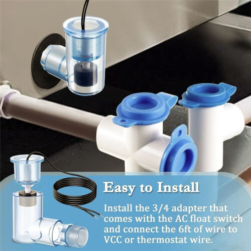 2Pack SS2 Float  L Shape, AC Float  with 3/4 Inch Adaptor and Wire, Water Level Accessory 2