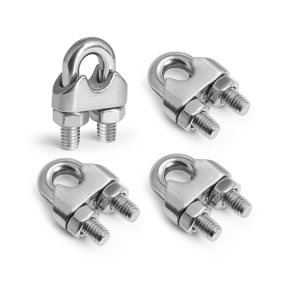 4Pcs Wire Rope Clamp, Cable Clamps Stainless Steel Wire Rope Clips 4711551061568