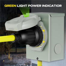 30 Amp Generator Power Inlet Box, Power Inlet Box voor 4-Polige Generatorkabel, 125V, 3750 Watt, Weerbestendig, Buiten
