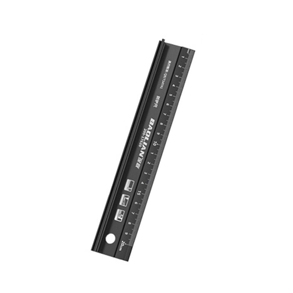 Baolian Multifunctional High Precision Aluminum Alloy Straight Ruler Anti Cutting Hands Marking Ruler 20Cm 4711834884983