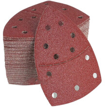Set di 100 Pezzi di Carta Vetrata per Levigatrice Triangolare 105 X 152 mm, 11 Fori, Grana 40-400, Levigatrice per Dettagli