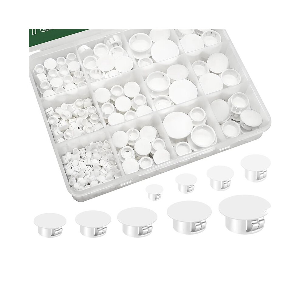 200Pcs 9Sizes Nylon Plastic Hole Plugs,Flush Type Panel Knockout Locking Plugs,Screw Covers For Furniture Cabinet Insert 6032610483816