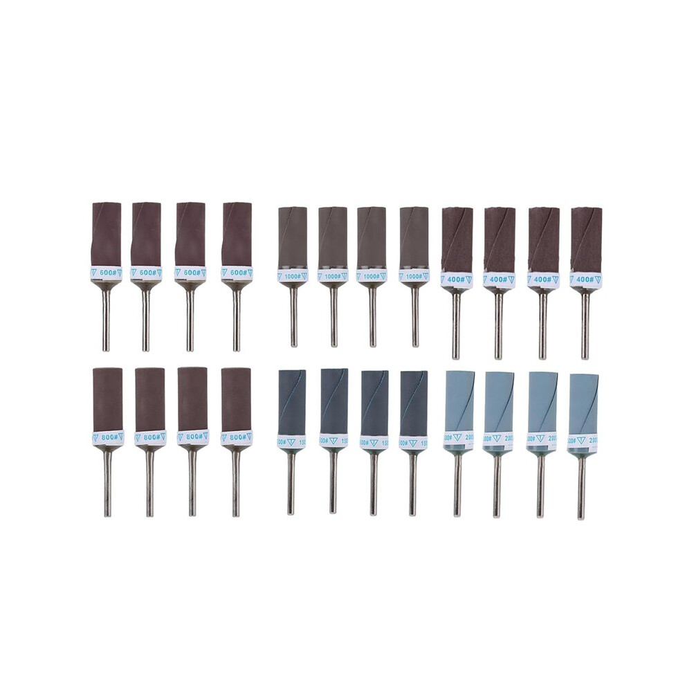 24Pcs For Rotary Tool Sanding Drums, 400-2000 Grit Sander Bits Kit For Polishing Grinding 6134130679875