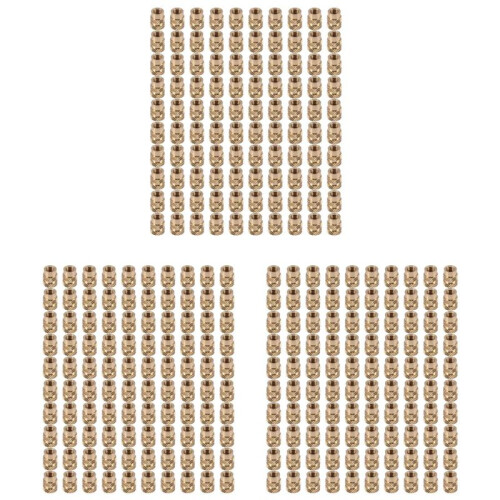 300Pcs M3 Thread Knurled Brass Threaded Heat Set Heat Resistant Insert Embedment Nut for 3D Printer