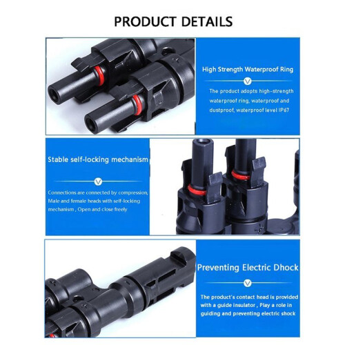Connector for Solar Panel Parallel Connection Branch Solar Connectors Solar PV Connector 2