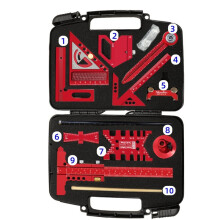 10pcs Woodworking Square Kit with T-Square Positioning Block Compass Honing Guide