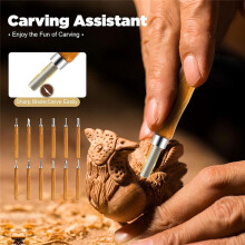 12PCS SK5 Steel Wood Carving Tools Set with Ergonomic Handles & Compact Storage Box for DIY and Woodworking