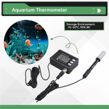 Digital Kombinerad Temperatur- och PH-Mätare, Akvarietermometer PH-Monitor med Automatisk Kalibreringsfunktion PH-Mätare